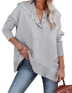 Veste polaire décontractée surdimensionnée pour femme, col en V, 80 % coton, 20 % polyester, respirante, ouverte sur le devant, chaude pour l'extérieur, collection automne-hiver - Product Image 1