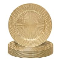 Vente en gros de 100 pièces de plaques de présentation dorées en acier inoxydable de 13 pouces, en vrac, pour mariage, banquet, décoration de table, fabrication artisanale, luxe élégant