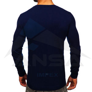 Pull à manches longues en coton 100% respirant et décontracté pour hommes, col en V, vêtements de rue, dernier style, pour l'hiver - Product Image 2