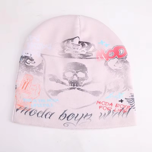 Bonnet d'hiver en tricot chaud à sublimation Vente en gros Bonnets d'extérieur chauds Bonnets élégants pour hommes Jacquard Couleur unie - Product Image 4