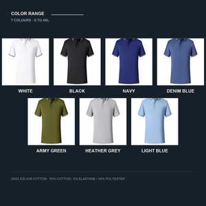 เสื้อโปโลผ้าฝ้ายต้านเชื้อแบคทีเรียไอซ์-ไอออน คอปกแบบมีขอบ ยืดได้ แขนสั้น สำหรับผู้ชาย สไตล์ลำลอง ธุรกิจ และกอล์ฟ - Product Image 5