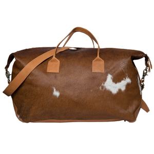 Best Seller Wholesale Bohemian Cowhide Genuine Leather Custom Floral Duffle <b>Bag</b> with Tassel Hand Tooling for <b>Women</b> <b>Travel</b> - Product Image 3