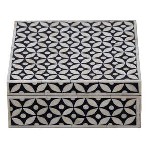 Juego de regalo de Navidad fantásticamente decorativo personalizado, cajas de joyería de hueso de madera para el hogar y la boda, caja de incrustaciones de hueso de madera llamativa - Product Image 4