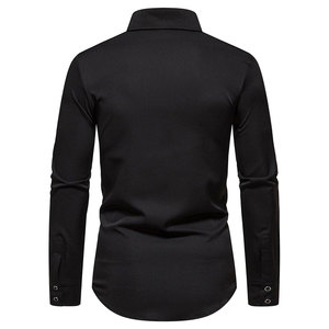 Camisas bordadas de alta calidad para hombre, colores personalizados, cómodas y ajustables, diseño OEM largo recién llegado - Product Image 3