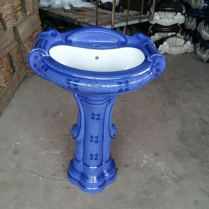 Lavabo de pedestal de artículos sanitarios, lavabo con soporte, fregadero de piedra de superficie sólida redonda y lavabo, lavabo de cerámica esterlina - Product Image 6