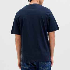 Camiseta de algodón 100% de alta calidad con cuello redondo para hombre, estampado personalizable, patrón sólido, ajuste holgado, tejido informal, secado rápido, transpirable - Product Image 4