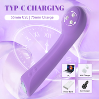 Vibromasseur USB rechargeable étanche IPx7 avec 10 fréquences, stimulation clitoridienne et du point G en latex pour femmes