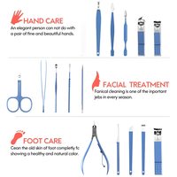 Ensemble de manucure Kit de coupe-ongles professionnel-16 pièces Kit de pédicure en acier inoxydable Outils de soin des ongles Kit de toilettage avec luxueux