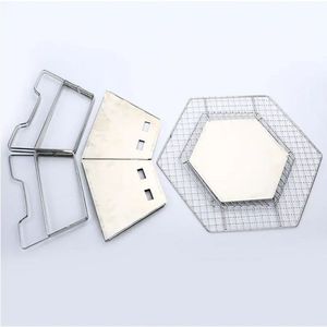 Stainless steel grill, <b>foldable</b>, hexagonal - Product Image 4