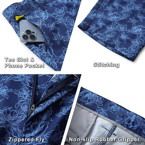 กางเกงกอล์ฟผู้ชายผ้าฝ้ายพิมพ์ลายแบบซับลิเมชั่นคุณภาพสูงสั่งทำพิเศษ เป็นมิตรกับสิ่งแวดล้อม แห้งเร็ว ระบายอากาศได้ดี ยืดหยุ่น ซิปหน้า กันยับ - Product Image 3