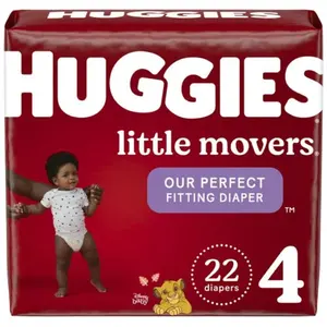 Huggies Little Moversベビーおむつ、サイズ4、104 Ct