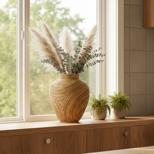 แจกันตั้งโต๊ะทำมือจากหวายและไม้ไผ่ ดีไซน์เรียบง่าย ทนทาน เป็นมิตรกับสิ่งแวดล้อม โดย ECONA สำหรับตกแต่ง - Product Image 3