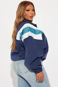 Chaquetas cortavientos de alta calidad para mujer, bloque de color, logotipo personalizado, entrenamiento físico, correr, ocio, deporte, chaqueta con cremallera completa - Product Image 3