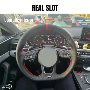 <span class=keywords><strong>Volant</strong></span> personnalisé en fibre de carbone pour <span class=keywords><strong>Audi</strong></span> <span class=keywords><strong>A3</strong></span> A4 S4 A5 S5 B8 B8.5 (2009-2016) |   Cuir Nappa à fond plat, version améliorée, ajustement OEM+ - Product Image 4