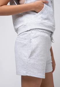 Ensemble de survêtement décontracté 2 pièces pour femme, avec logo personnalisé, en coton uni respirant et écologique, collection été 2026 - Product Image 2