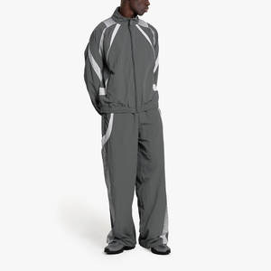 Survêtement unisexe personnalisé, style ample et évasé, en polyester, avec fermeture éclair, pour le sport d'hiver, coupe-vent en nylon, pour hommes - Product Image 2