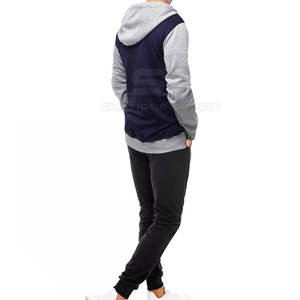 Conjunto de chándal personalizable de alta calidad para hombre, 100% algodón, de Color sólido, transpirable, para invierno, OEM, ropa informal con capucha de talla grande 2 en 1 - Product Image 2