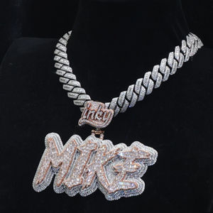 Pendentif Hip Hop en argent sterling 925 personnalisé, luxueux, très vendu, avec diamant moissanite rond - Product Image 4