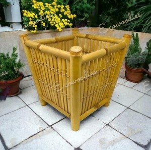 Jarrón Grande de Mimbre de Bambú Natural Estilo Art Deco para Plantas y Flores - Product Image 2