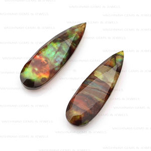 Precio de fábrica, cuarzo doble de amolita Natural, 10x30mm, forma de pera larga, Briolette facetado, suministros para hacer colgantes de piedras preciosas sueltas - Product Image 4