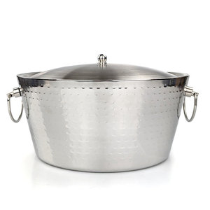 Best Selling Silver Metal <b>Ice</b> <b>Bucket</b> with Handles Wine Beer Cooler and Party Decor Elegant for <b>Champagne</b> Cooling Supplies 2025 - Product Image 5