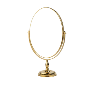 โต๊ะกระจกแต่งหน้ากรอบโลหะแบบหมุนได้กระจกเครื่องสำอางสีทอง - Product Image 2