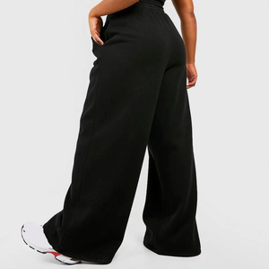 Pantalon de survêtement pour femme en coton 100% de haute qualité, logo imprimé DTF personnalisé, coupe ample, évasé, large, droit, pantalon pour femme - Product Image 3