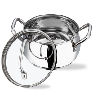 Casserole en métal exquise avec couvercle en verre, marmites de haute qualité résistantes aux taches et aux odeurs, conservant la fraîcheur des repas après repas - Product Image 1