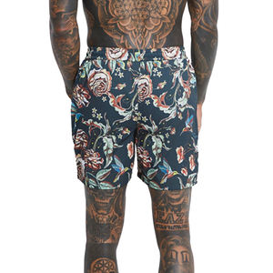 Short de bain 100% coton imprimé numérique avec Logo brodé et cordons de serrage, le plus à la mode et confortable pour hommes - Product Image 5