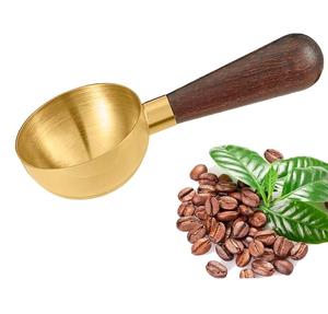 Recién llegado, cucharas de café con mangos de madera torneados, cucharas de medición, cucharas de polvo para servir, herramientas de cocina de varios tamaños - Product Image 1