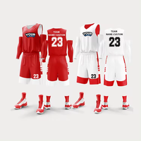 Uniformes de basket-ball de votre équipe, ensemble de maillot de basket-ball réversible pour jeunes ensembles d'uniformes de basket-ball réversibles