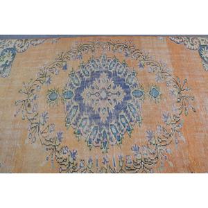 พรมตุรกี, พรมปูพื้นขนาด 4.5x7.3 ฟุต, พรมขนสัตว์สีส้มน้ำเงิน - Product Image 5