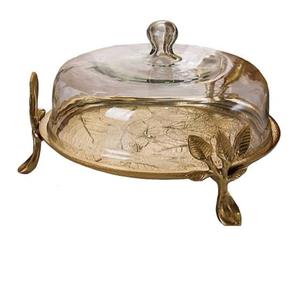 Tabletop Decor Luxurious Style Fruit <b>Cake</b> Holder <b>Stand</b> Multi Functional Folding <b>Cake</b> Platter <b>Stand</b> With <b>Dome</b> - Product Image 2