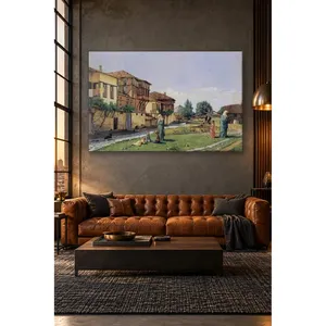 Fida Osman Hamdi Bey Femmes et enfants dans une rue de Gebze, impression sur toile - Product Image 4