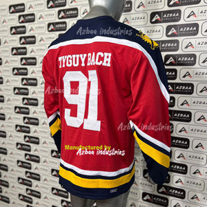 Vente en gros 2025 Nouveau maillot de hockey sur glace cousu de style supérieur pour le Canada Tackle Twill American V-Neck Design maillots de hockey sur glace - Product Image 1