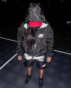 ชุดวอร์มไนลอน2ชิ้นชุดวอร์มกันลมซิปเต็มชุดวอร์มไนลอนสะท้อนแสง - Product Image 5