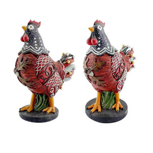 รูปปั้นไก่สไตล์วินเทจทำจากเรซินแกะสลักด้วยมือของตกแต่งบ้านไร่ในชนบท - Product Image 1