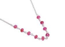 Collar de cuentas de rubí Natural de alta calidad hecho a mano, cadena de eslabones étnicos de Plata de Ley 925 para boda, fiesta de compromiso, gran regalo - Product Image 3