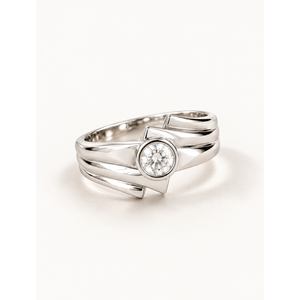 Platinum Princess Cut CZ Promise <b>Ring</b> Rhodium Plated Fine Jewelry - Product Image 1