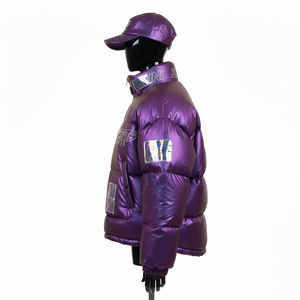 Veste matelassée surdimensionnée pour femmes, tissu en polyester brillant de qualité supérieure, panneaux matelassés GSM, logo réfléchissant personnalisé, veste matelassée pour femmes - Product Image 3