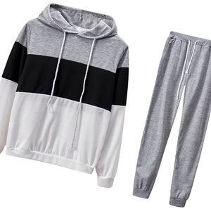 Conjunto Deportivo de Dos Piezas para Hombre, Estilo Moderno, Sudadera con Capucha Lisa, Pantalones Jogger de Felpa de Algodón, Ropa Deportiva Informal para Entrenamiento, Invierno - Product Image 6