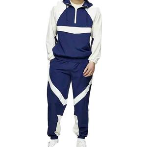 ชุดกีฬาคุณภาพสูงแบบสั่งทำพิเศษ ชุดออกกำลังกายกลางแจ้ง 2 ชิ้น แบบซิปเต็มตัว กันน้ำ กันลม ชุดวอร์มไนลอน - Product Image 1