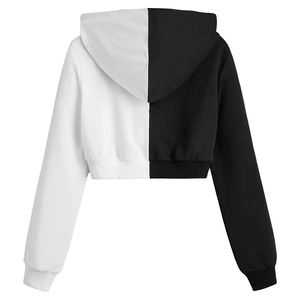 High Quality Custom Logo Cotton <b>Long</b> <b>Sleeve</b> Zip up <b>White</b> Crop <b>Top</b> <b>Women</b> Hoodie for Gym Zip up Hoodies - Product Image 5