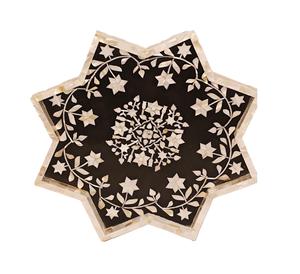 Atractiva bandeja de servicio en forma de estrella, bandeja de resina con incrustaciones de hueso y fregona para el hogar, Hotel, restaurantes, comedor y sala de estar, bandeja decorativa - Product Image 3