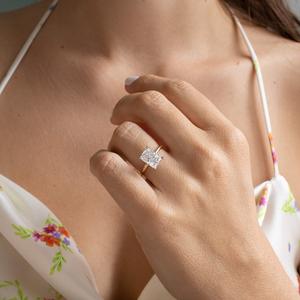 10x12mm Radiant Cut Blanc CZ Solitaire Bague De Fiançailles Or Bande Classique De Mariée De Mariage Anniversaire Femmes Bijoux En Gros - Product Image 6