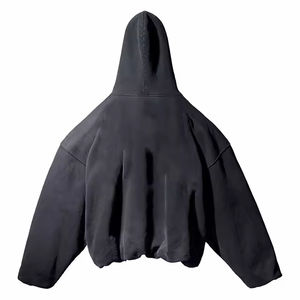 Sudadera con capucha de hombro caído de doble capa de gran tamaño mezclada de algodón 500 Gsm personalizada de fábrica para hombre sin cuerda Digital de peso pesado para invierno - Product Image 2