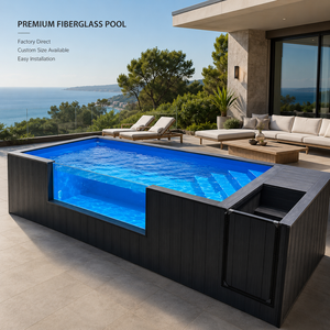 <span class=keywords><strong>Piscine</strong></span> hors sol en fibre de verre sur mesure avec fenêtre en verre pour jardin, villa, complexe hôtelier - Vente en gros - Product Image 2