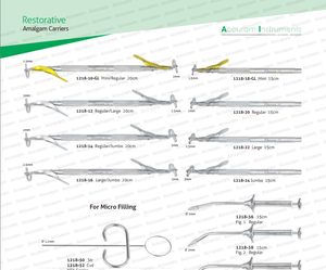 Instrumento de Relleno Dental Manual de Acero Inoxidable Accuram Instruments, Porta-Amalgama Restaurador de 1.5mm, Mini Regular de 20cm, Clase I - Product Image 1