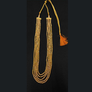 Iroc สร้อยคอไข่มุกน้ำจืดกลม5มม.,สร้อยคอไข่มุกไข่มุกกลมสีทอง5ชั้นเครื่องประดับงานแต่ง - Product Image 3