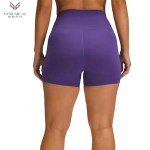Seamless Cloud <b>Women's</b> High Waist Fitness Booty <b>Shorts</b> 3 Ribbed <b>Biker</b> <b>Shorts</b> Elastic Waist 100% Cotton Breathable Plain Dyed - Product Image 3